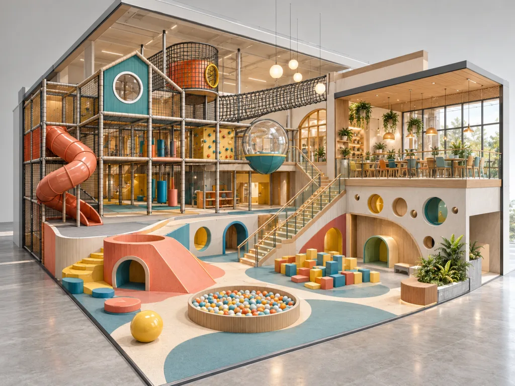 Home 6 Modern Two Level Play Cafe Interior